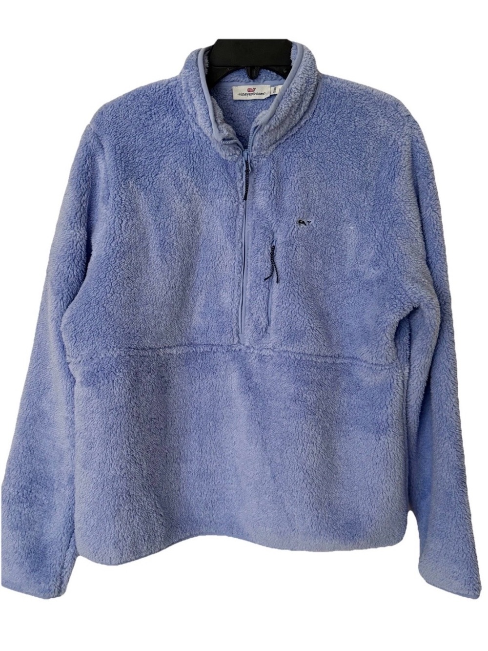 NEW Vineyard Vines Periwinkle Fleece Quarter-Zip Sherpa Pullover Women’s L